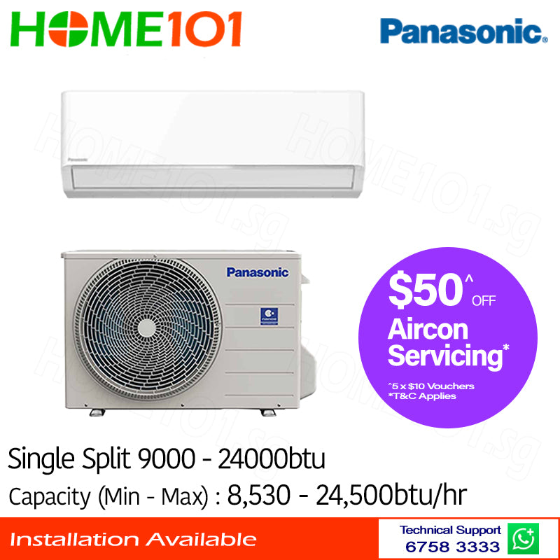 Panasonic Single Split AirCon 9000BTU TO 24000BTU *9K CLIMATE VOUCHER ELIGIBLE