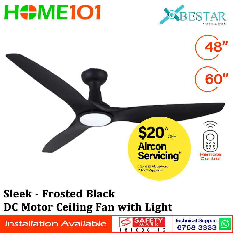 ($1 REPLACEMENT) Bestar DC Motor Ceiling Fan with Remote Control & Light 48ā/60ā Sleek