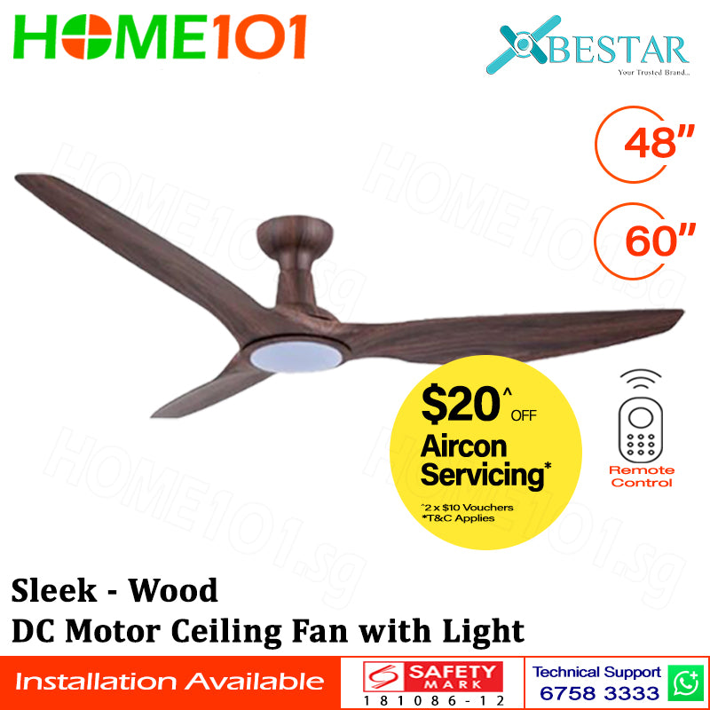 ($1 REPLACEMENT) Bestar DC Motor Ceiling Fan with Remote Control & Light 48ā/60ā Sleek