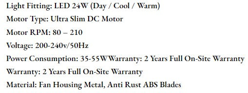 ($1 REPLACEMENT) Bestar DC Motor Ceiling Fan with Remote Control & Light 48ā/60ā Sleek
