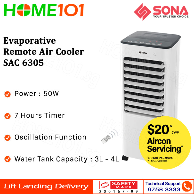 Sona Evaporative Remote Air Cooler SAC 6305