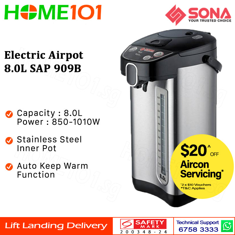 Sona Electric Airpot 8.0L SAP 909B | SAP909B