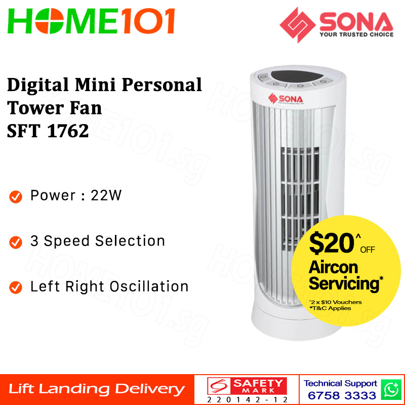 Sona Digital Mini Personal Tower Fan SFT 1762
