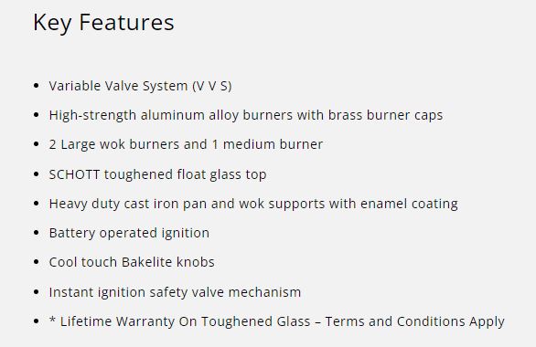 Tecno Tempered Glass Cooker Hob 3 Burners T333TGSV LPG/PUB - FREE INSTALLATION