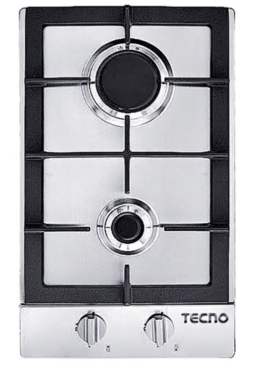 Tecno Stainless Steel Domino Cooker Hob 2 Burners TA 322TRSV - LPG / PUB - FREE INSTALLATION