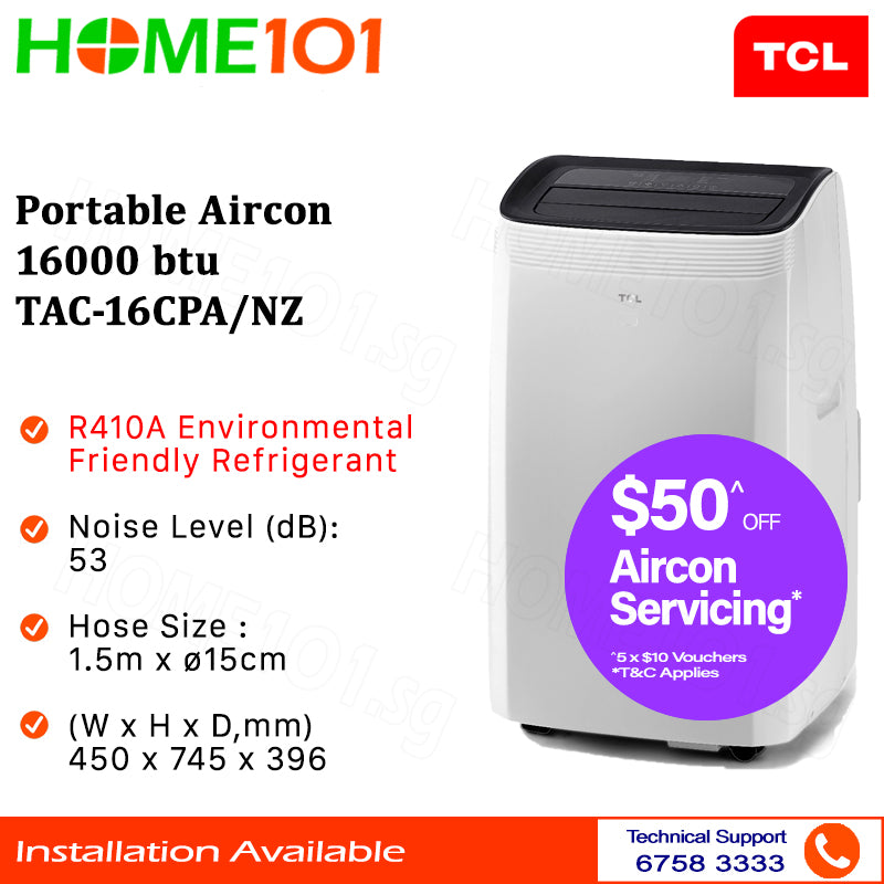TCL Portable Aircon 16000BTU TAC-16CPA/NZ