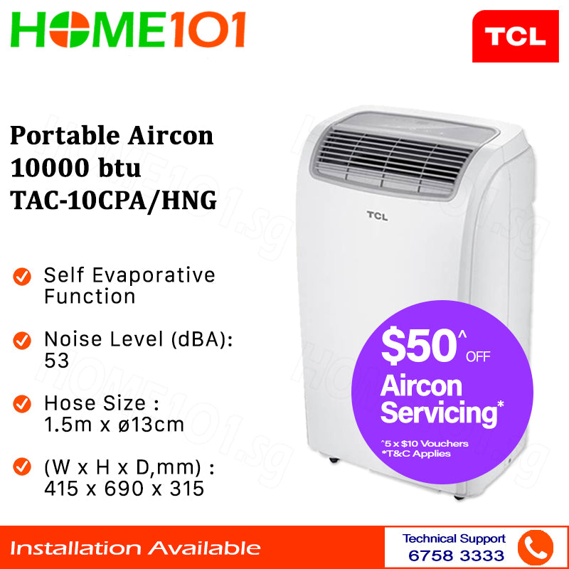 TCL Portable Aircon 10000BTU TAC-10CPA/HNG