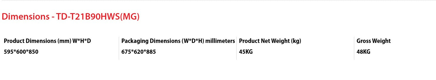 Toshiba Heat Pump Dryer 8.0KG TD-T21B90HWS(MG)
