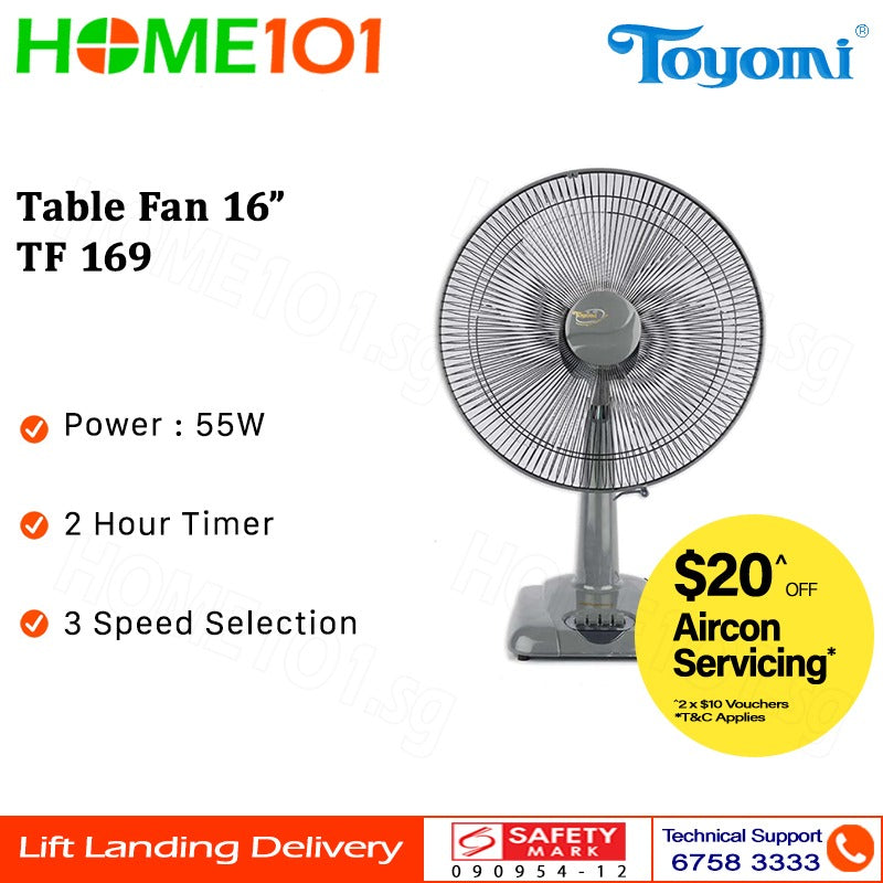 Toyomi Desk Fan 16" TF 169 (Grey)