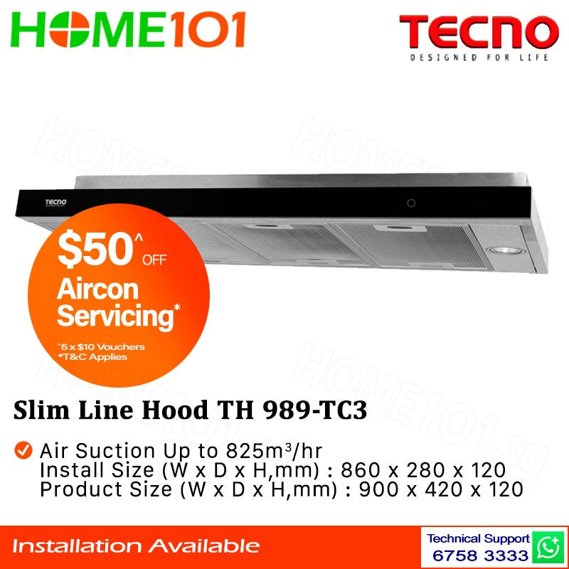 Tecno Slim Line Hood 90cm TH 989-TC3