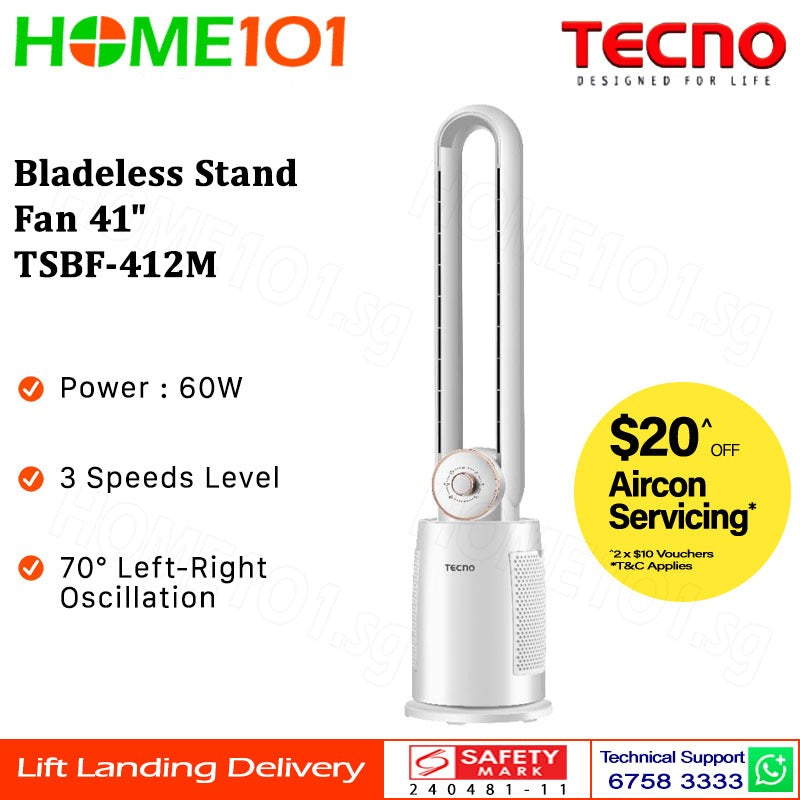 Tecno Bladeless Stand Fan 41" TSBF-412M