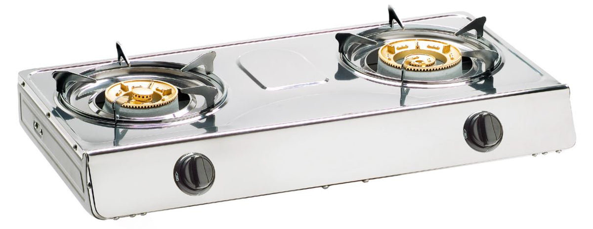 Tecno Double Burner Stainless Steel Table Top Gas Cooker TTC-F8SV PUB/LPG