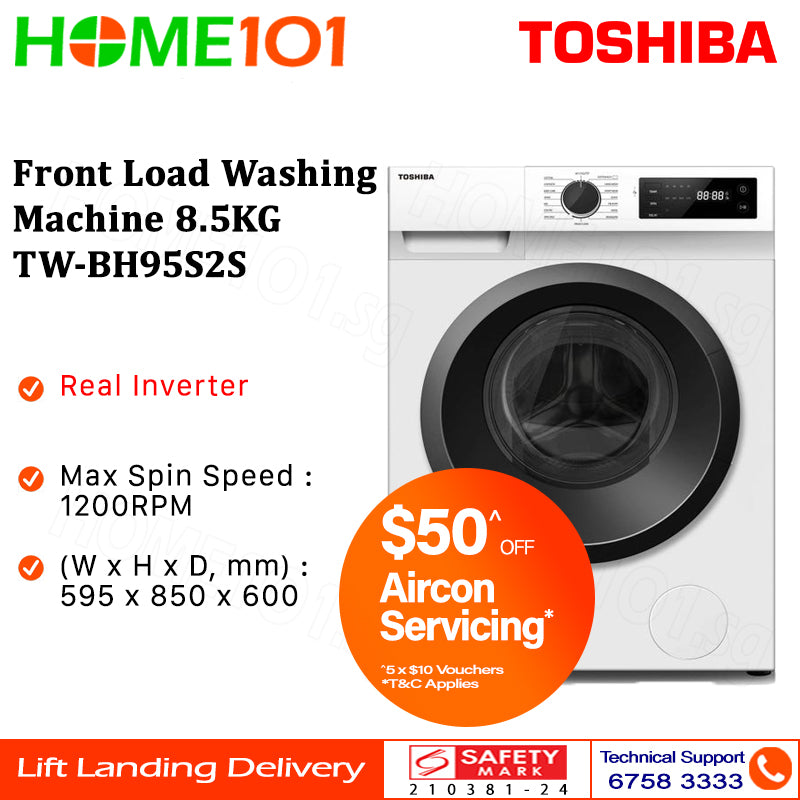 Toshiba Front Load Washing Machine 8.5KG TW-BH95S2S