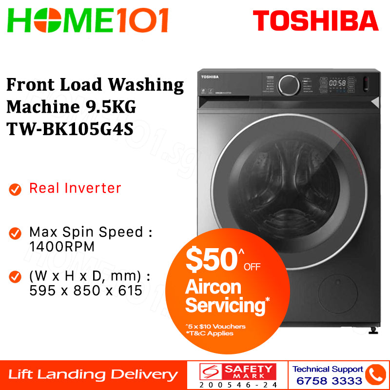 Toshiba Front Load Washing Machine 9.5KG TW-BK105G4S