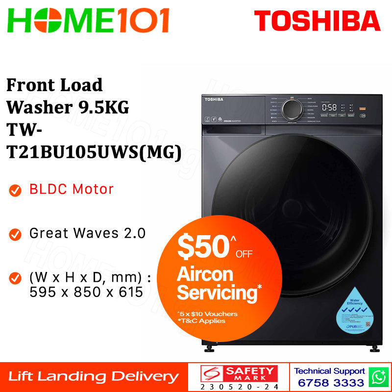 Toshiba Front Load Washer 9.5KG TW-T21BU105UWS(MG)