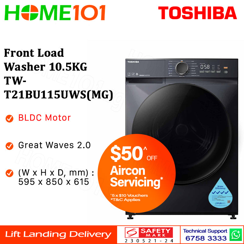 Toshiba Front Load Washer 10.5KG TW-T21BU115UWS(MG)