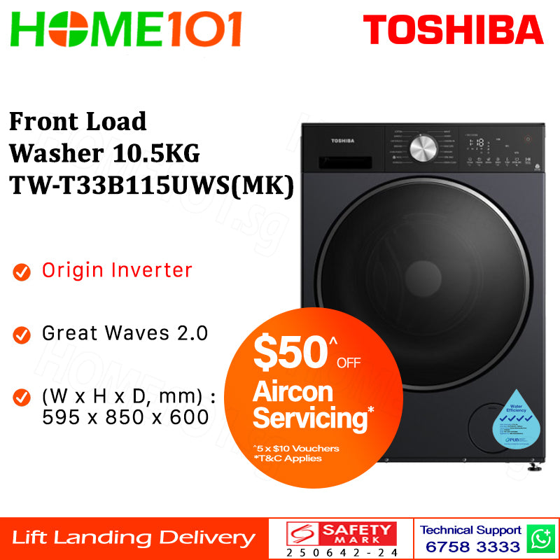 Toshiba Front Load Washer 10.5KG TW-T33B115UWS(MK)