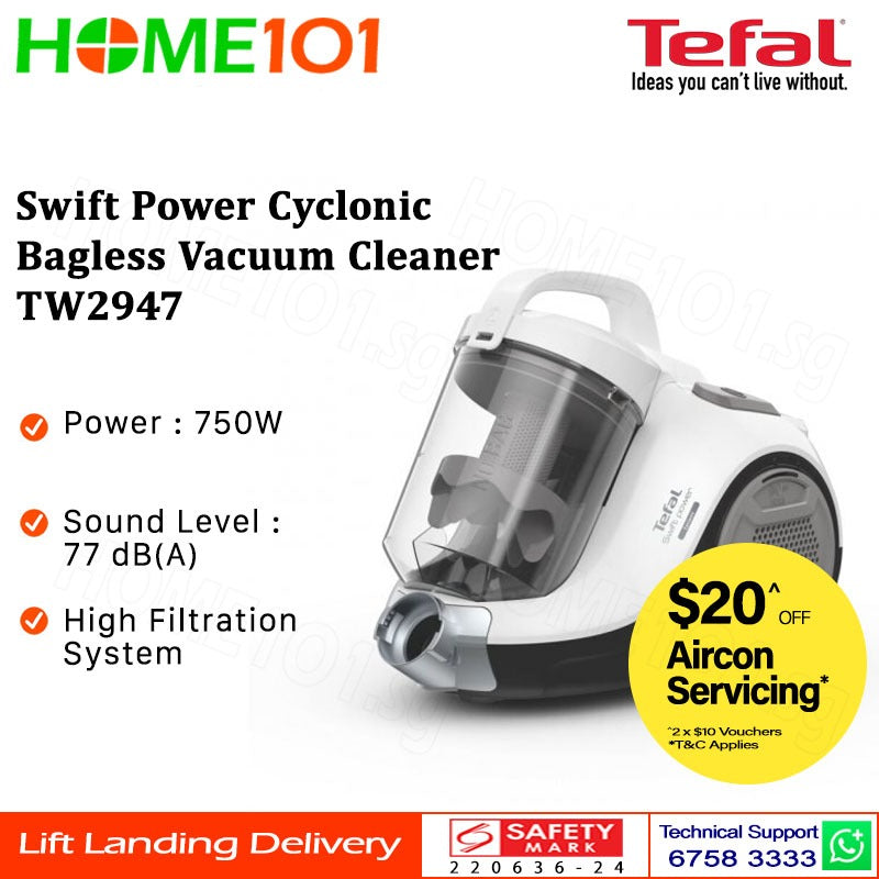 Tefal Swift Power Cyclonic Bagless Vacuum Cleaner TW2947