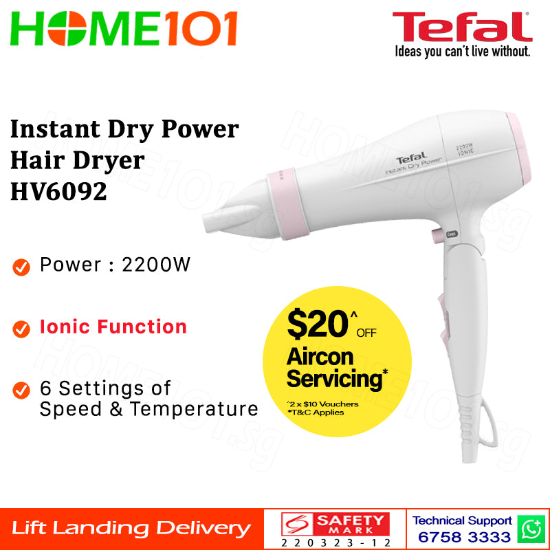 Tefal Instant Dry Power Hair Dryer HV6092