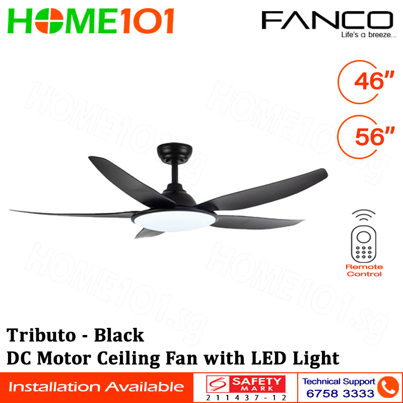 Fanco DC Motor Ceiling Fan with LED Light & Remote Control 46" / 56" Tributo