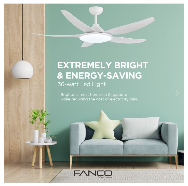 Fanco DC Motor Ceiling Fan with LED Light & Remote Control 46" / 56" Tributo