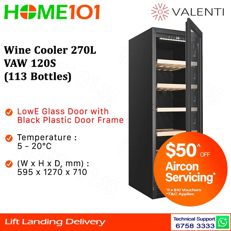 Valenti Wine Cooler 270L VAW 120S (113 Bottles)