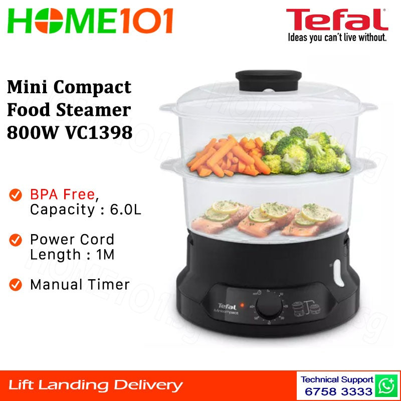 Tefal Mini Compact Food Steamer 800W VC1398