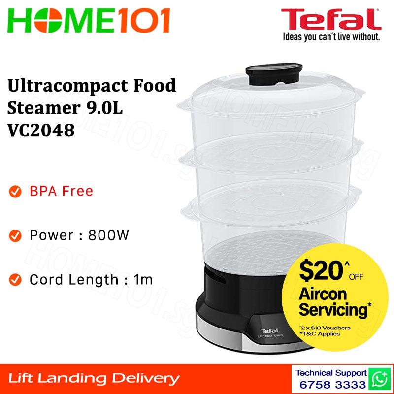 Tefal Ultracompact Food Steamer 9.0L VC2048