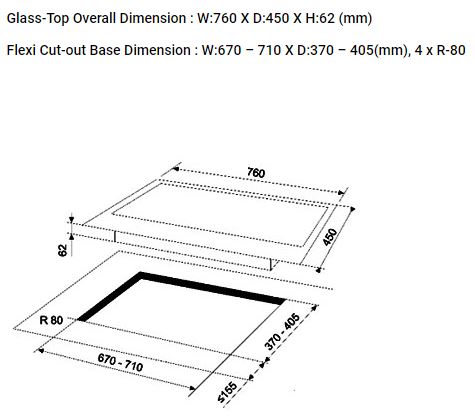 Valenti 2 Burners Built-In Glass Hob VC 820G - LPG