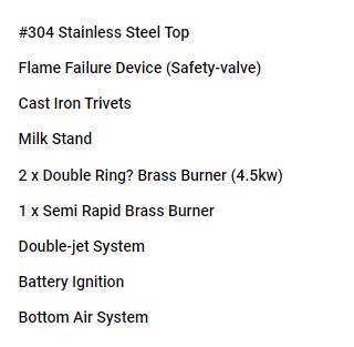 Valenti 3 Burners Built-In Stainless Steel Hob VC 830S