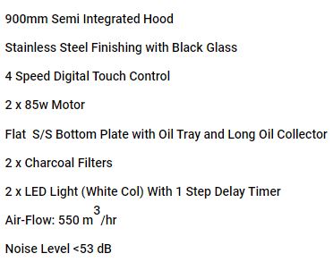 Valenti Semi Integrated Hood 90cm VH 1129TS
