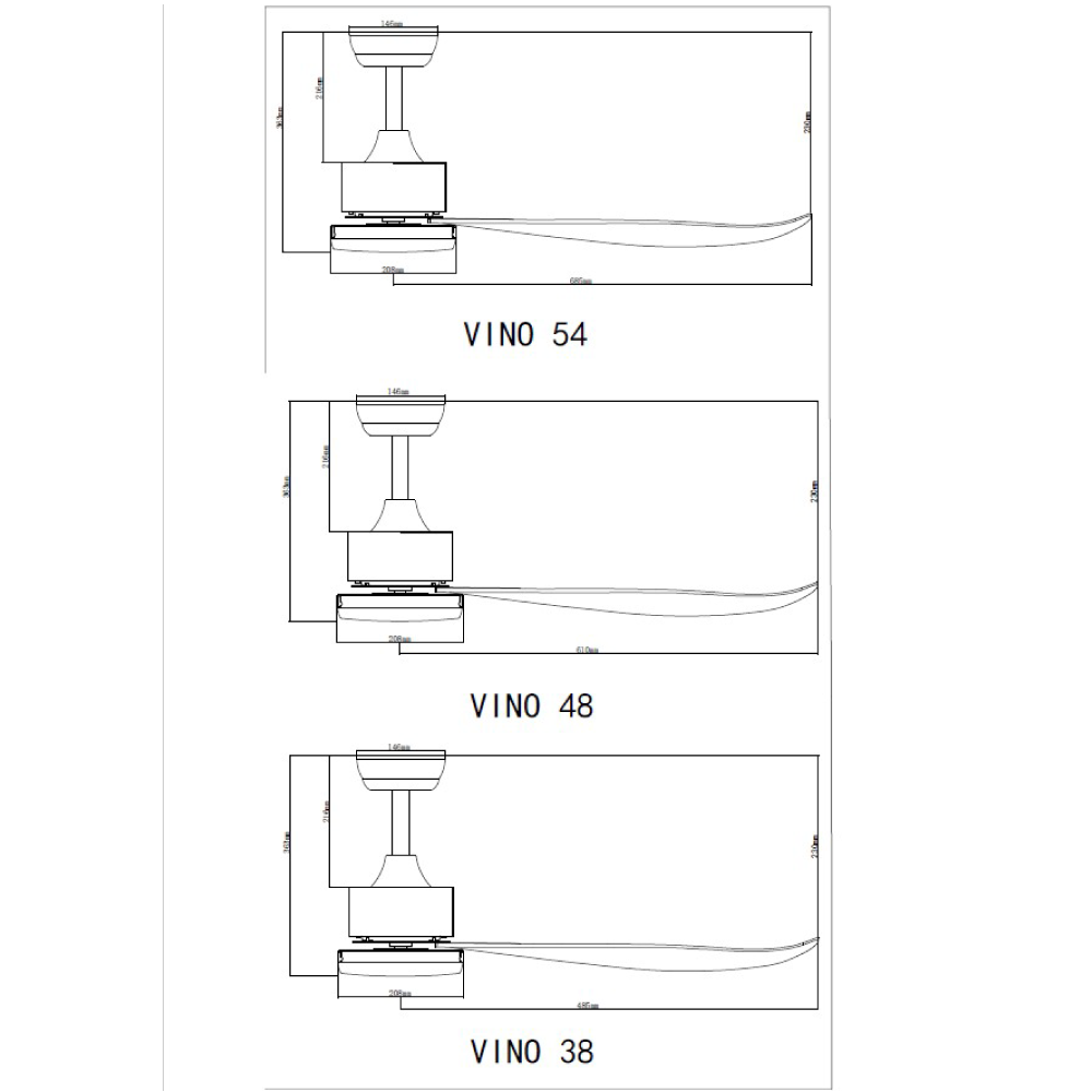 ($1 REPLACEMENT) Bestar DC Motor Ceiling Fan with Remote Control & Light 38ā/48ā/54ā Vino