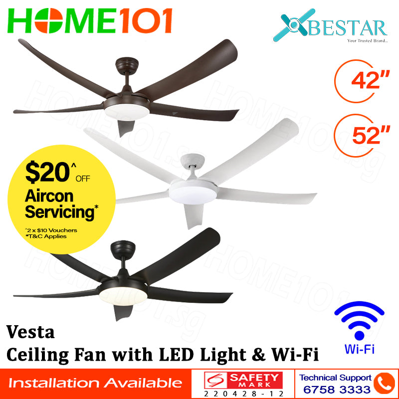 Bestar Ceiling Fan with LED Light & Wi-Fi 42"/52" Vesta