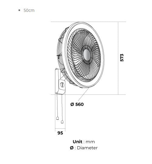 KDK Wall Fan 50cm YU50X