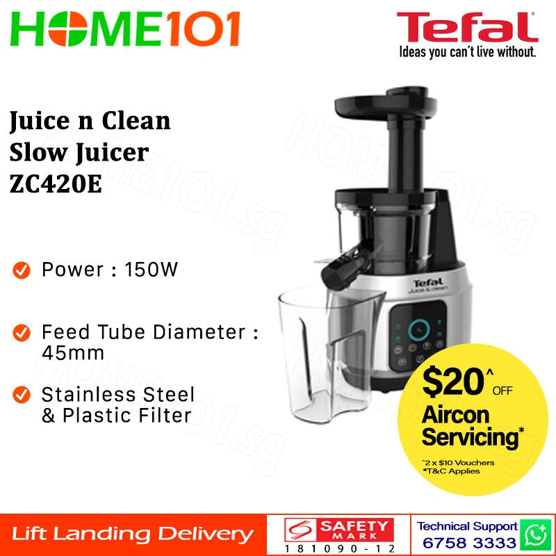 Tefal Juice N Clean Slow Juicer ZC420E