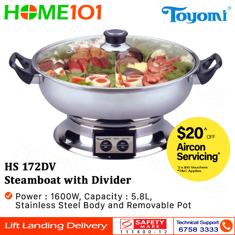 Toyomi Steamboat WIth Divider 5.8L HS-172DV | HS172DV