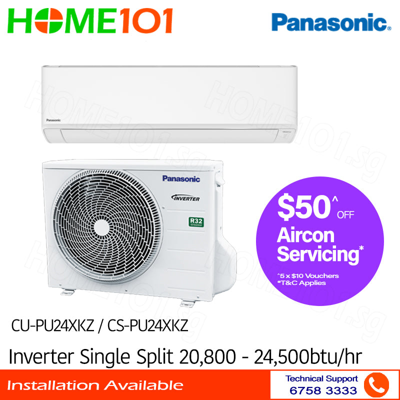 Panasonic Inverter Single Split AirCon 24000BTU CU-PU24XKZ - CS-PU24XKZ