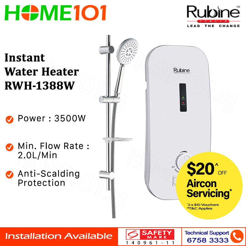 Rubine Electric Instant Shower Heater RWH 1388 | RWH1388
