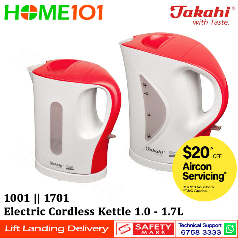 Takahi Electric Cordless Kettle 1.0 - 1.7L 1001 || 1701