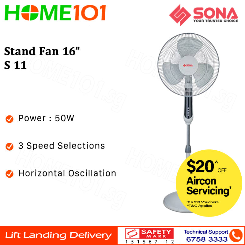 Sona Basic Stand Fan 16" S11 | S-11 | S31 | S-31