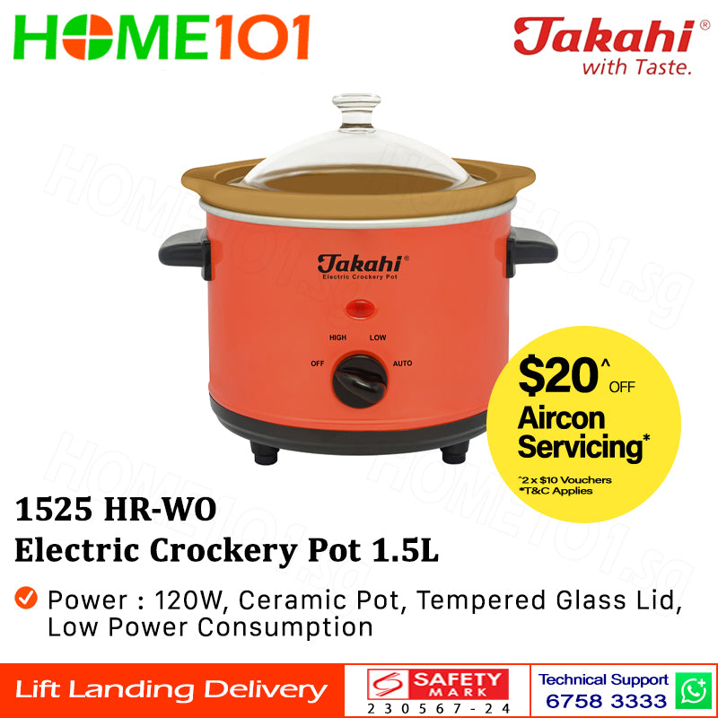 Takahi Electric Crockery Pot 1.5L 1525 HR-WO