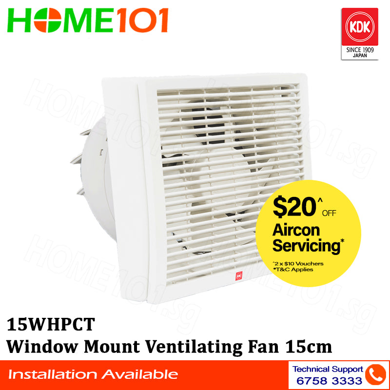 KDK Window Mounted Ventilating Fan 15 - 20cm 15WHPCT - 20WHCT