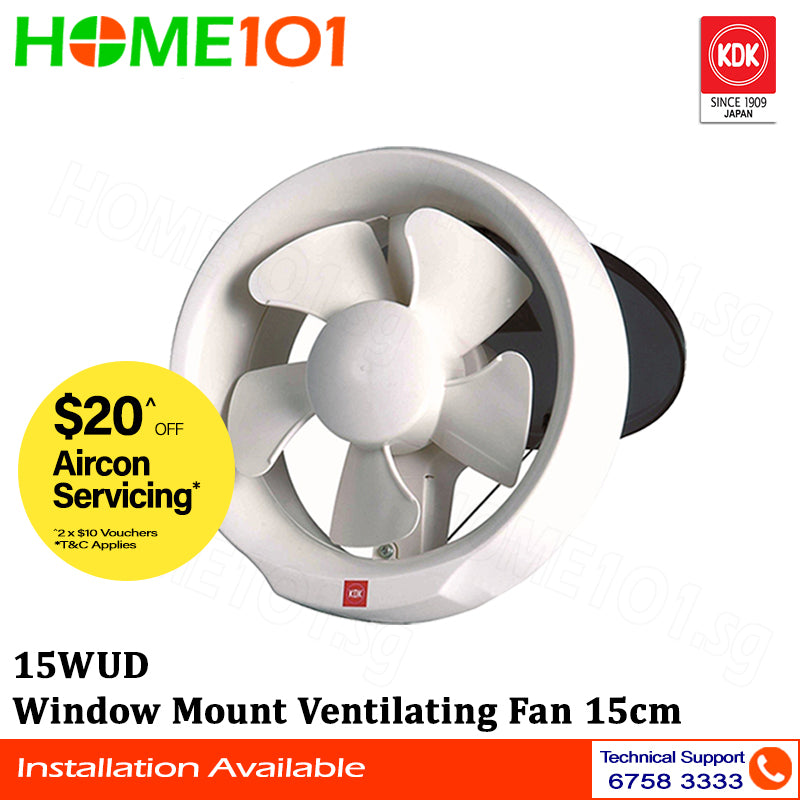 KDK Window Mounted Ventilating Fan 15 - 20cm 15WUD || 20WUD