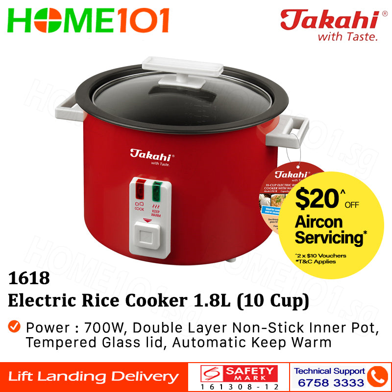 Takahi Electric Rice Cooker 0.3 - 1.8L 1603 || 1618