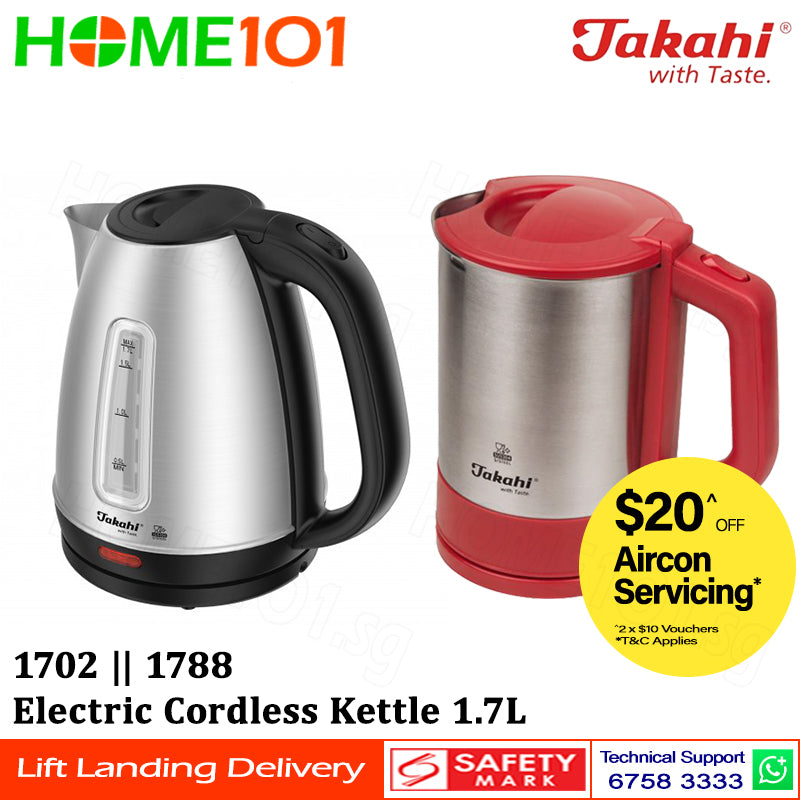 Takahi Electric Cordless Kettle 1.7L 1702 || 1788