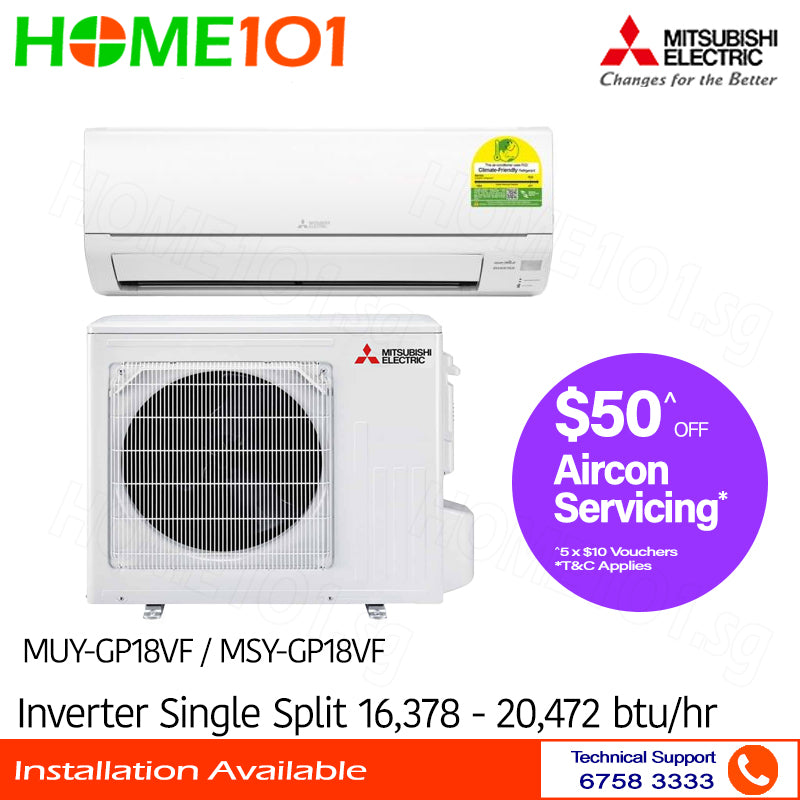 Mitsubishi Inverter Single Split AirCon 18000BTU MUY/MSY-GP18VF