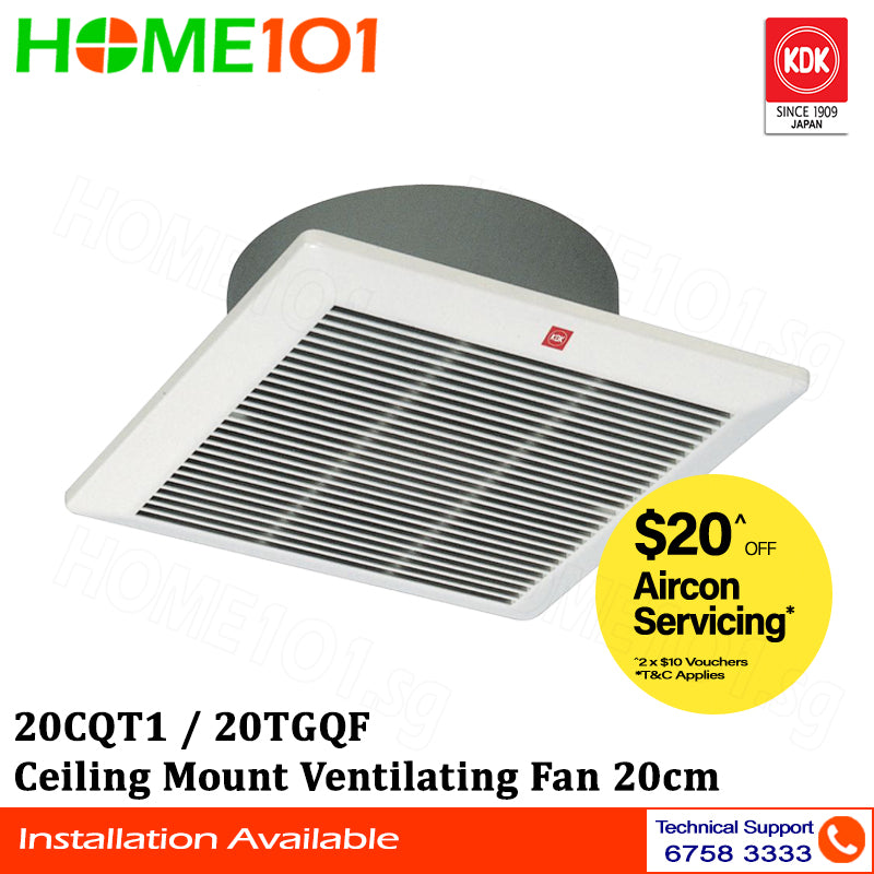 KDK Ceiling Mount Ventilating Fan 20cm 20CQT1 / 20TGQF