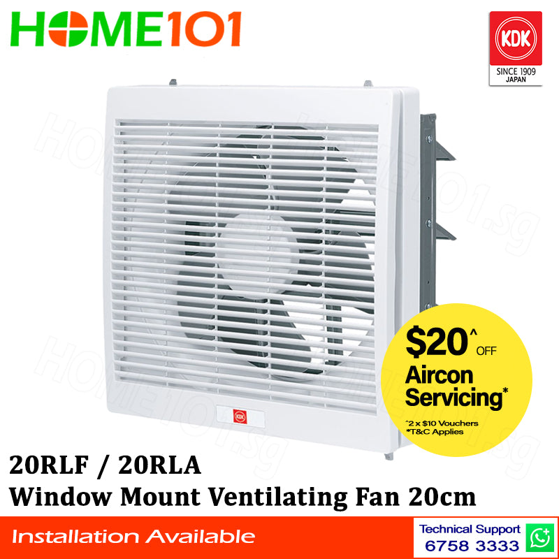 KDK Window Mounted Ventilating Fan 20cm 20RLA