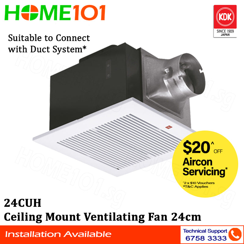 KDK Ceiling Mount Ventilating Fan 17-24cm 17CUH / 24CUH