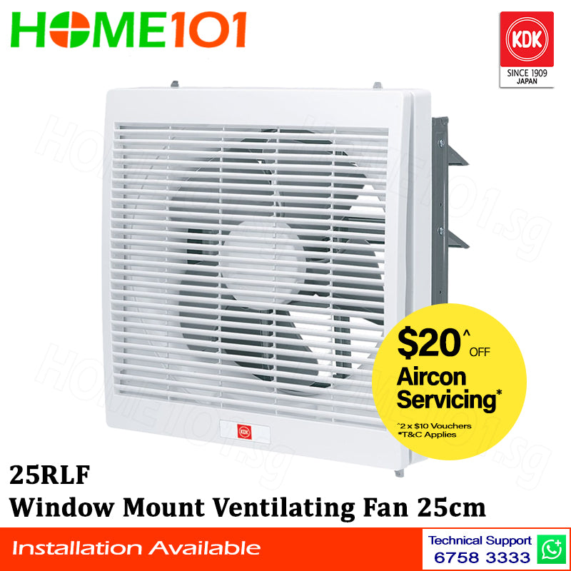 KDK Window Mounted Ventilating Fan 25cm 25RLF